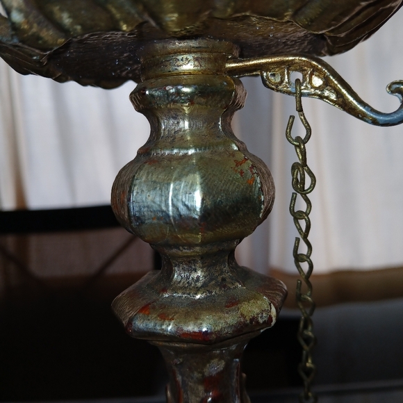 Dilly MFG Co Vintage gilded metal and marble pillar candleholders vintage - Picture 6 of 8